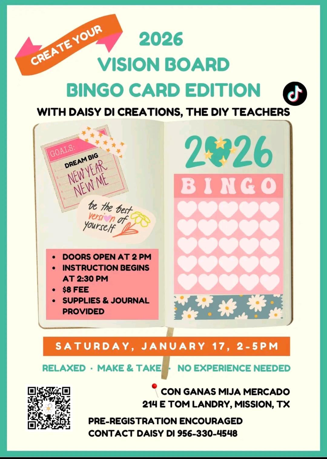 Daisy Di Creations - 2026 Bingo Card Vision Board