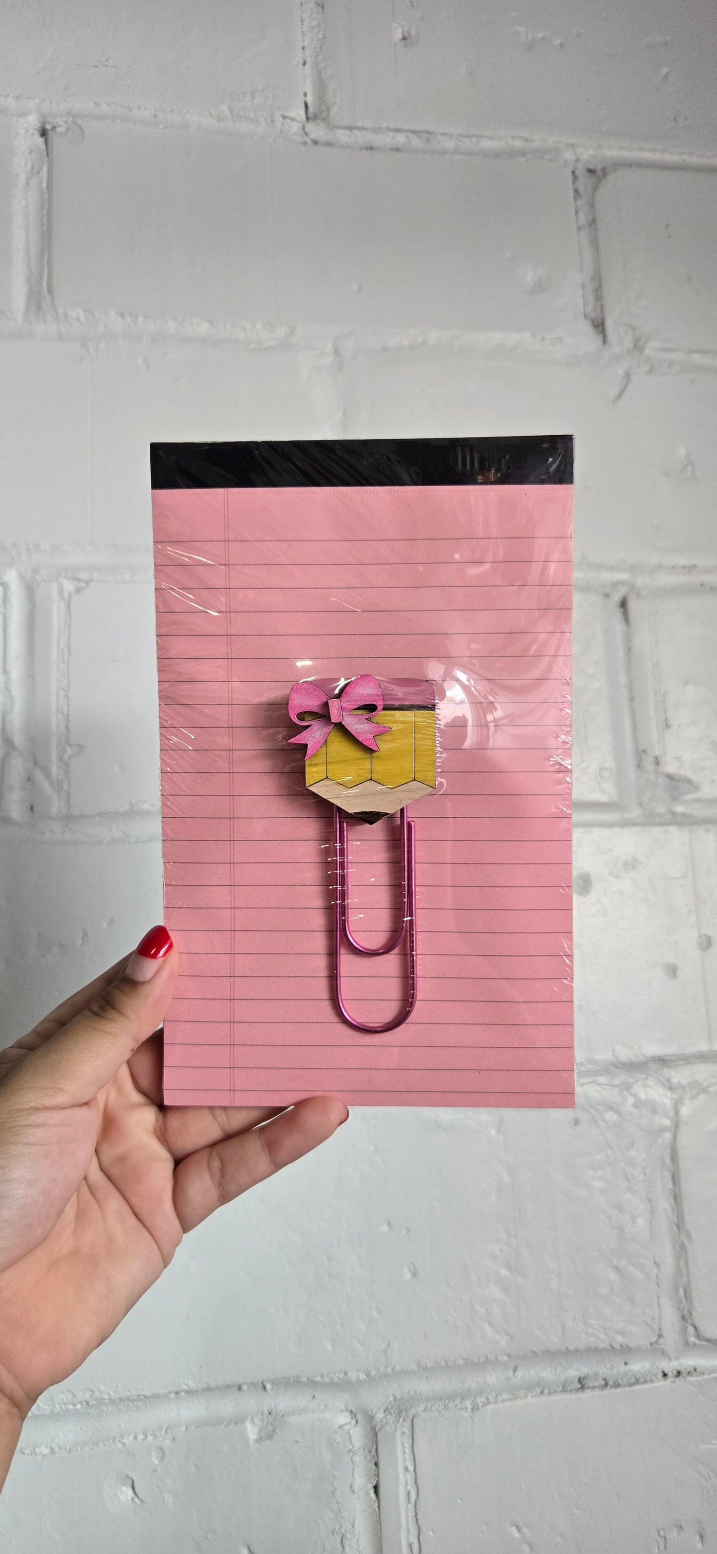 Wooden Pencil Paperclip & Notepad